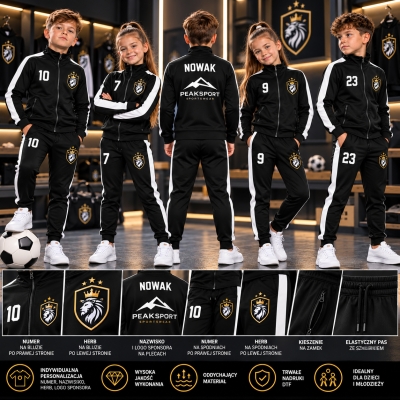 Dres Sportowy Personalizowany Creta czarno-biały